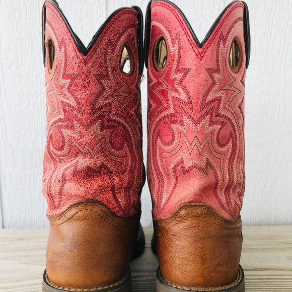 Durango Pink and Brown Heeled Boots - Picture 7 of 11